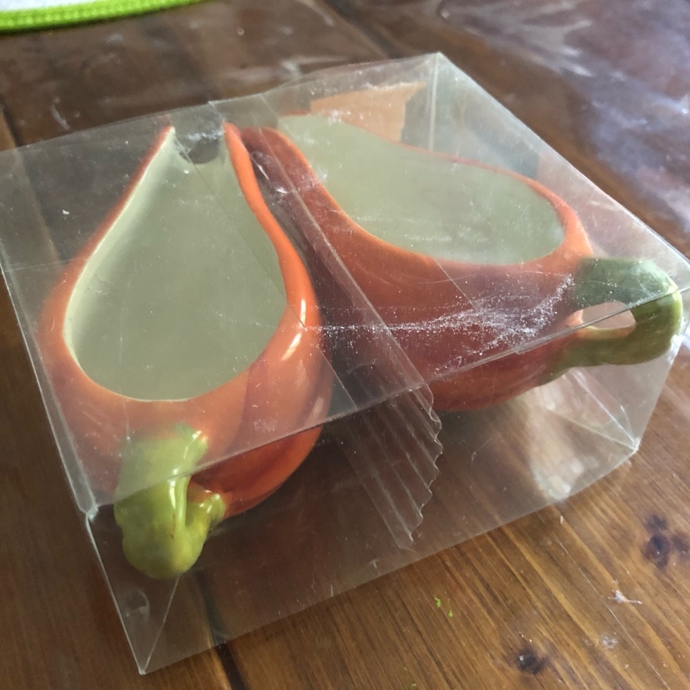 Miniature Ceramic Pumpkin Gravy Boats Set of 2